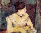 保罗 高更 : Madame Mette Gauguin in an Evening Dress